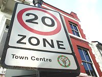 Town centre street sign