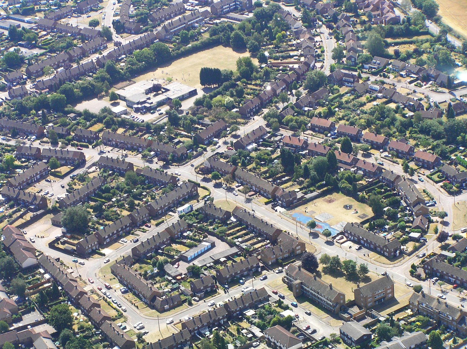 Large photo of Hertford from the air