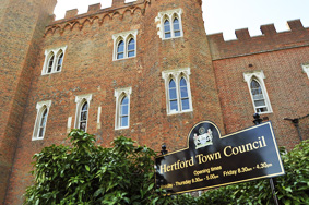 Photo of Hertford Castle, headquarters of Hertford Town Council