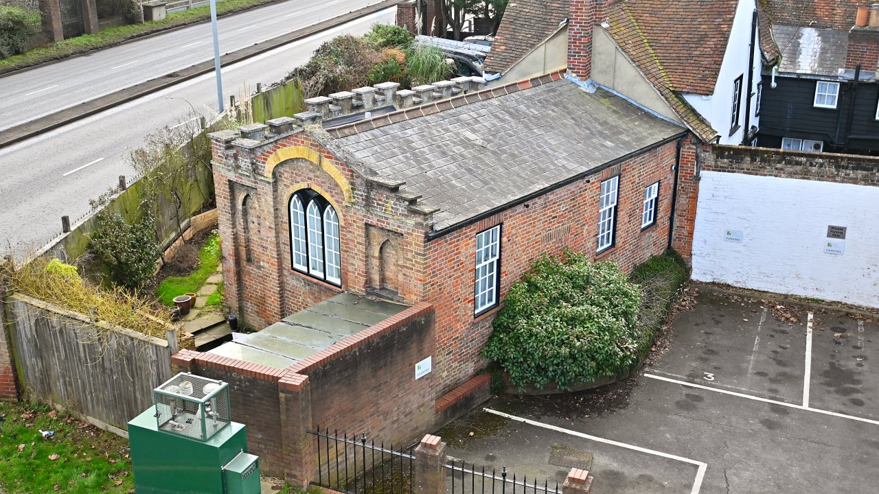 The Greencoat School near All Saint's Church, now a private residence